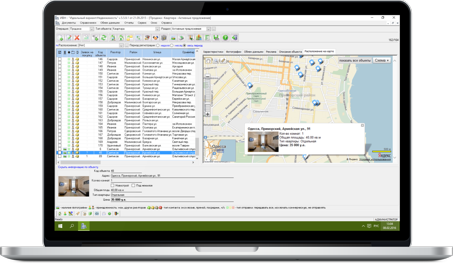 Відображення об'єктів на вбудованій карті